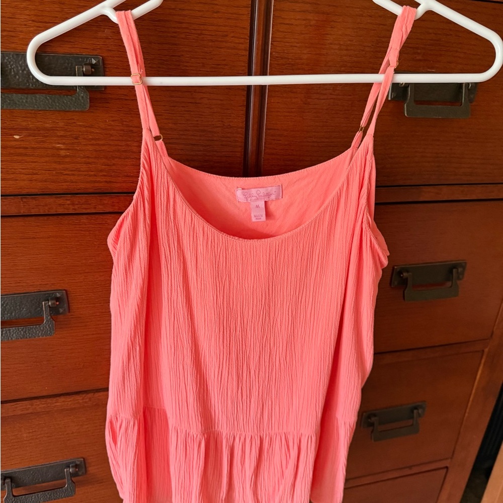 Lilly Pulitzer Pink Smocked Camisole Sleeveless Top